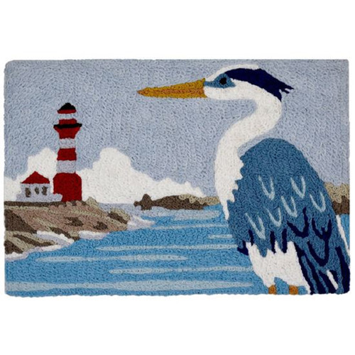 Heron and Lighthouse 30 X 20 Inch Area Accent Washable Rug