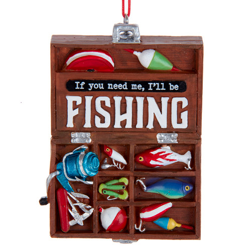 If You Need Me I'll Be Fishing Tackle Box Christmas Holiday Ornament