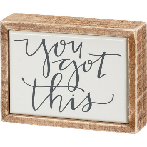 You Got This Inspirational Wood Framed Box Sign 4 Inches