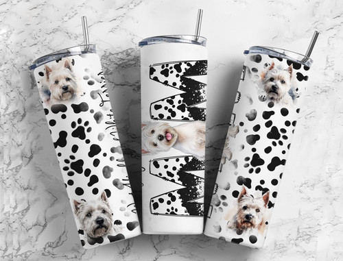 West Highland White Terrier Dog Mom 20 Oz Insulated Metal Tumbler Lid and Straw