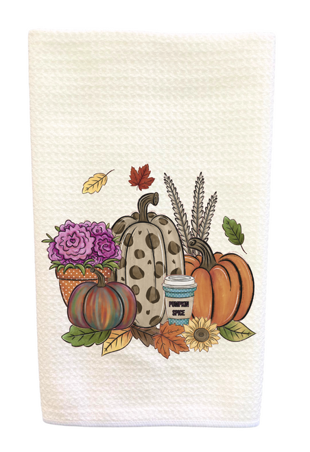 It's Fall Y'all Pumpkin Fall Waffle Weave Dish Towels, Dishtowels