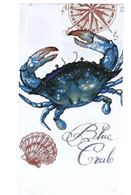 Kay Dee Coastal Crabfest Blue Crab Flour Sack Kitchen Dish Drying Towel Kay Dee Coastal Crabfest Blue Crab Flour Sack Kitchen Dish Drying Towel