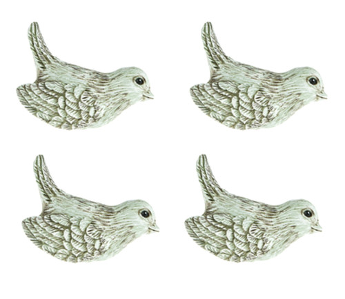 Shaped Green Bird Drawer Cabinet Pulls Dimensional Polystone 2 5