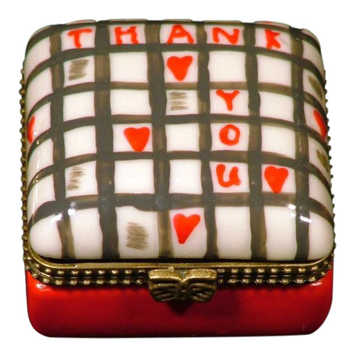 Thank You CrossWord Hinged Trinket Box phb Mary B Decorative Art