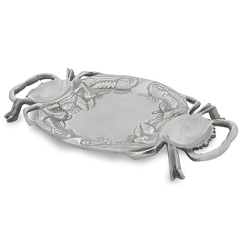 Chesapeake Bay Blue Crab Shaped Aluminum Serving Dish Tray Mary B Decorative Art