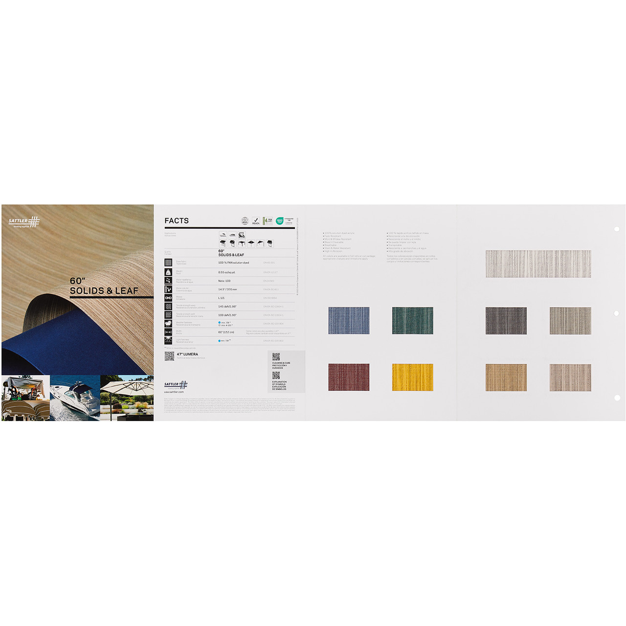 Sattler® Leaf & Marine Grade Sample Color Card Sailrite