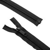 Lenzip® #10 Black Separating Coil Zipper (Metal Single Pull Slider)