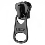 Lenzip® #5 Black Style C Single Non-Locking Short Metal Zipper Pull (Molded Tooth Chain)