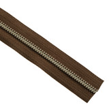 YKK® #5 Brown/Nickel Continuous Metal Zipper Chain