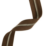 YKK® #5 Brown/Nickel Continuous Metal Zipper Chain