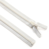 YKK® #10 White Separating Molded Tooth Zipper (Delrin® Double Pull Slider)