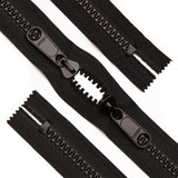 Lenzip® #10 Black Bag Style Molded Tooth Zipper (Metal Single Pull Slider)