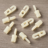 Shock Cord Hook White Plastic 3/16" - 1/4"