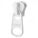 Lenzip® #5 White Style C Single Non-Locking Short Metal Zipper Pull (Molded Tooth Chain)