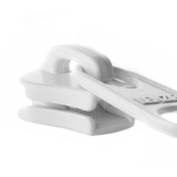 Lenzip® #5 White Style C Single Non-Locking Short Metal Zipper Pull (Molded Tooth Chain)