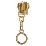 YKK® #5 Brass Style I Single Non-Locking Metal Zipper Pull (Metal Chain)