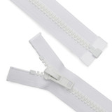 Lenzip® #10 White Separating Molded Tooth Zipper (Delrin® Single Pull Slider)