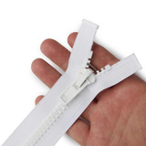 Lenzip® #10 White Separating Molded Tooth Zipper (Delrin® Single Pull Slider)