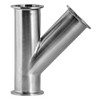 2-1/2 in. 45° Clamp Lateral Wye (28AMP) 316L Stainless Steel Sanitary Fitting (3-A) View 2