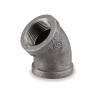1-1/2 in. NPT Threaded - 45 Degree Elbow - 150# Black Malleable Iron Pipe Fitting - UL/FM