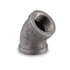 View 2: 1-1/2 in. NPT Threaded - 45 Degree Elbow - 150# Black Malleable Iron Pipe Fitting - UL/FM