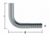 Barb Elbow to Smooth Finish - A=1/4 in. (7.24mm) Barb, B=1.36 in. (34.5mm) Length, C=1.31 in. (33.3mm) Height