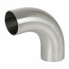 3/4 in. Polished 90° Weld Elbow with Tangents (L2S) 316L Stainless Steel Sanitary Butt Weld Fitting (3-A) View 2