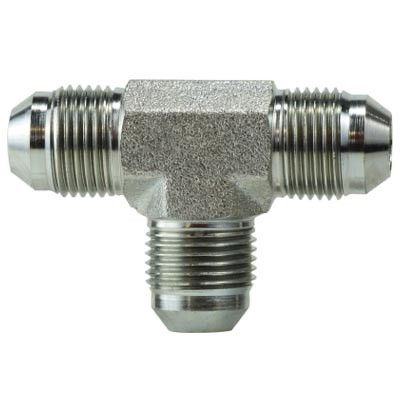 7/1620 JIC 1 & 2 x 7/1620 JIC 3 Steel Union Tee Hydraulic Adapter & Fitting