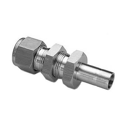 Stainless Steel Double Ferrule Tube Fittings Bulkhead Adapters 1 8