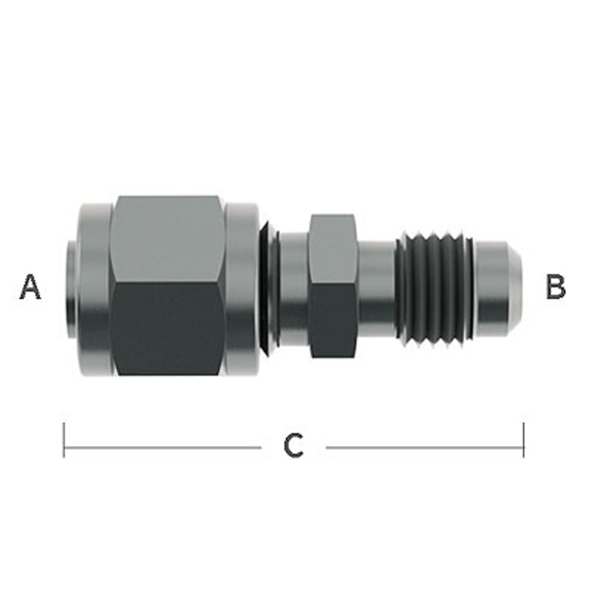 Compression Fittings Stainless Steel, 5/16" Tube x 3/8" NPT Male Connectors