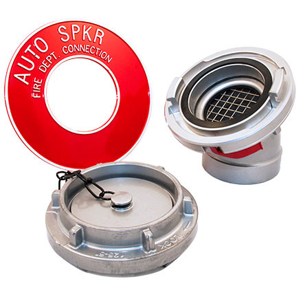 Fire Department Connection Kit 5" Storz x 4" FNPT 30 w/Cap & Wall Plate