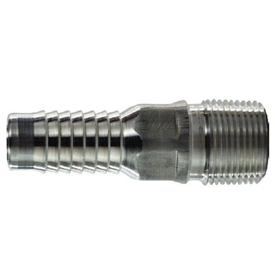Aluminum King Combination Nipples 2" Thread x Hose Barb