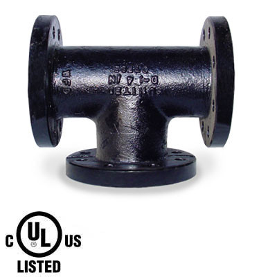 Flanged Black Pipe Fittings 250 Cast Iron 4" Tees