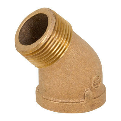 Brass Pipe Fittings Lead Free 1/8" 45° Street Elbows, NPT 125 PSI