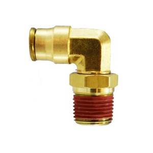 3/8 in. Tube OD x 1/2 in. Male NPTF, Push-In Swivel Male Elbow, Brass Push-to-Connect Fitting