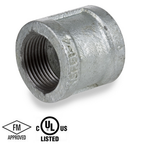 2 in. NPT Threaded - Banded Coupling - 150# Malleable Iron Galvanized Pipe Fitting - UL/FM