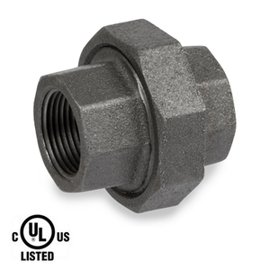 2 in. Black Pipe Fitting 300# Malleable Iron Threaded Union, UL Listed