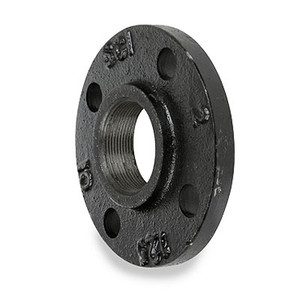 3 in. NPT - Flat Face (FF) - Black Ductile Iron 150# Threaded Companion Pipe Flange - (AWWA C110 / ASME B16.42)