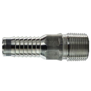 4 in. King Combination Nipple (KC) - Thread x Hose Barb - Aluminum