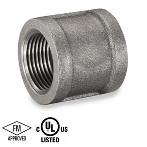 1/2 in. Black Pipe Fitting 150# Malleable Iron Threaded Right and Left Coupling, UL/FM