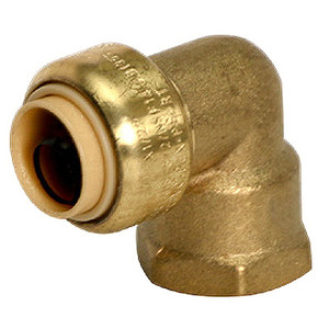 1/2 in. x 1/2 in. Female Adapter Elbow (Push x FNPT) QuickBite (TM) Push-to-Connect/Press On Fitting, Lead Free Brass (Disconnect Tool Included)