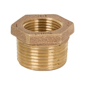 1/2 in. x 1/4 in. Hex Bushing - NPT Threaded 125# Lead Free Brass Pipe Fitting