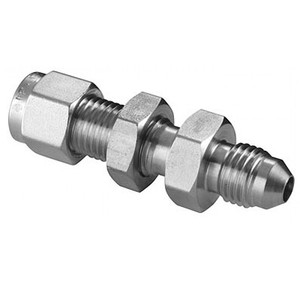 3/4 in. Tube O.D. x 3/4 in.  AN Tube Flare - AN Bulkhead Union - Double Ferrule - 316 Stainless Steel Compression Tube Fitting