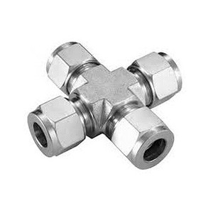 1/4 in. Tube O.D. - Union Cross - 316 Stainless Steel Double Ferrule Compression Tube Fitting