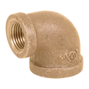 1 in. x 1/2 in. Threaded NPT 90 Degree Reducing Elbow, 125 PSI, Lead Free Brass Pipe Fitting