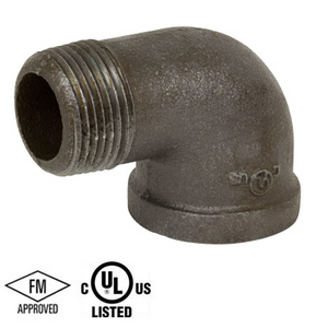 1 in. Black Pipe Fitting 150# Malleable Iron Threaded 90 Degree Street Elbow, UL/FM