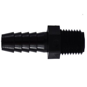 5/8 in. x 1/2 in. Hose Barb Adapters, Hose ID in. x MIP, Polypropylene Pipe Fitting, FDA & NSF Approved