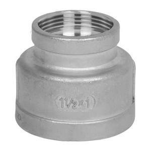 1-1/2 in. x 1-1/4 in. NPT Threaded - Reducing Coupling - 150# Cast 304 Stainless Steel Pipe Fitting