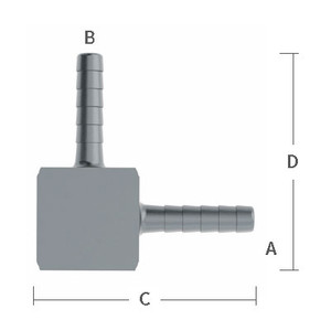 5/16 in. x 3/8 in. Welded Barb Elbow Stainless Steel Beverage Fitting