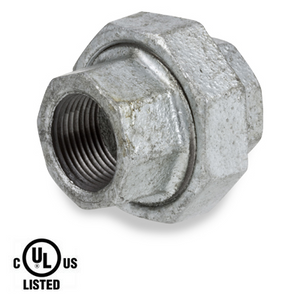 2-1/2 in. NPT Threaded - Union - 300# Malleable Iron Galvanized Pipe Fitting - UL Listed